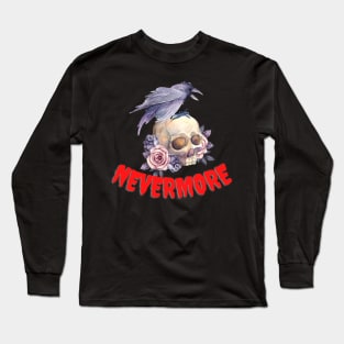 RAVEN NEVERMORE POE DESIGN Long Sleeve T-Shirt